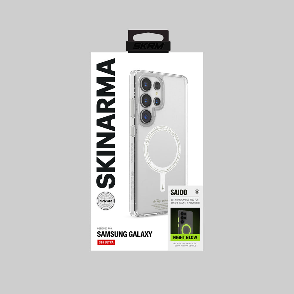 Skinarma Saido Nightglow Galaxy S25 Ultra Magsafe Şarj Özellikli Şeffaf Airbag Tasarımlı Kılıf