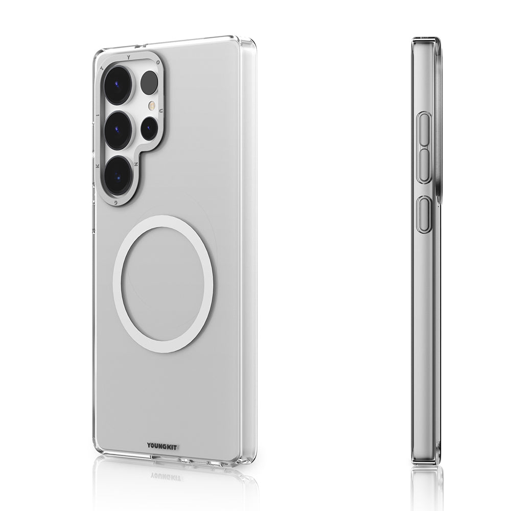 Youngkit Crystal Shield Serisi Galaxy S25 Ultra Kılıf M-safe Şarj Özellikli Şeffaf Kılıf