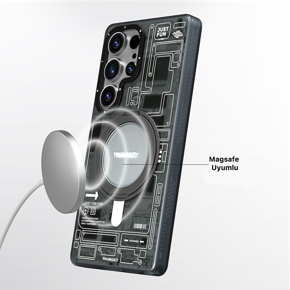 Youngkit 360° Standlı Technology Serisi Galaxy S25 Ultra Magsafe Telefon Kılıfı-9