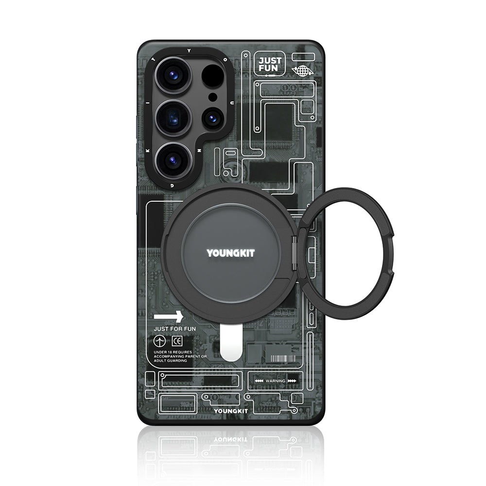 Youngkit 360° Standlı Technology Serisi Galaxy S25 Ultra Magsafe Telefon Kılıfı-7