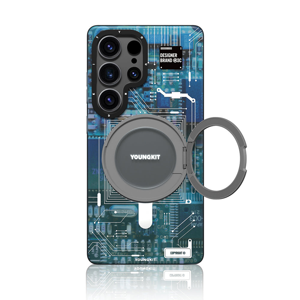 Youngkit 360° Standlı Technology Serisi Galaxy S25 Ultra Magsafe Telefon Kılıfı-3