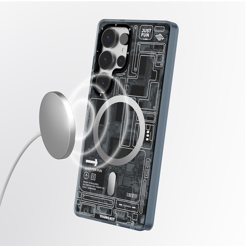 YoungKit Technology Serisi Galaxy S25 Ultra Kılıf M-safe Şarj Özellikli Kılıf