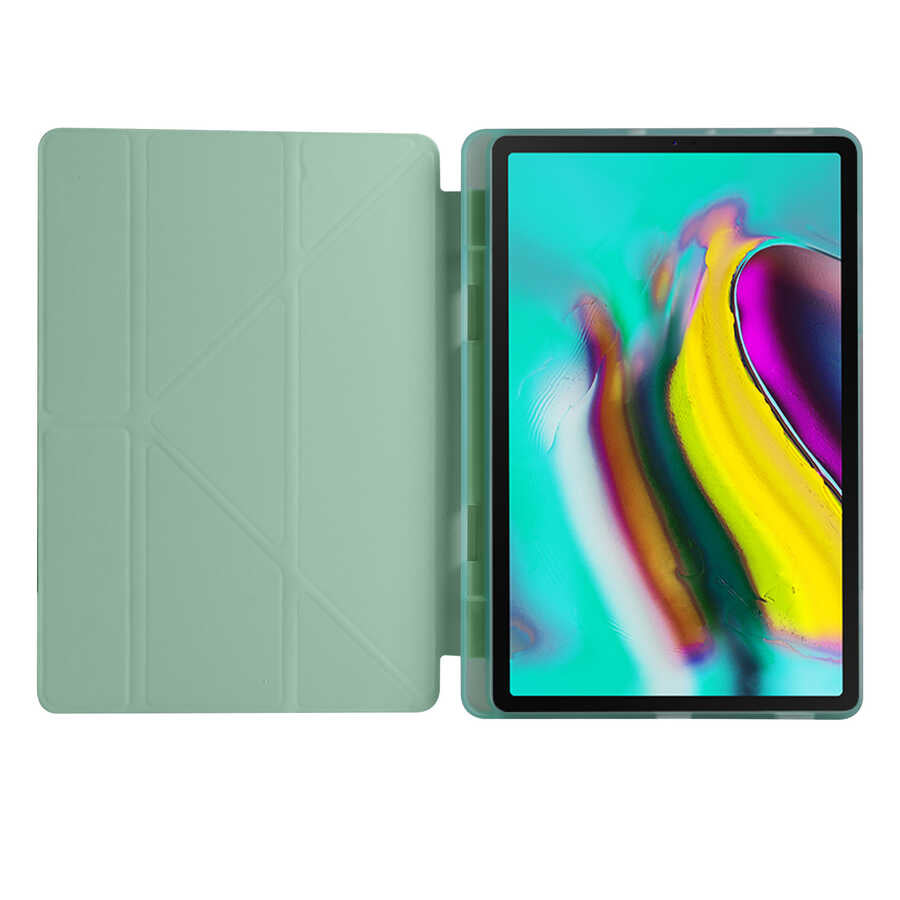 Cepax Foldable Galaxy Tab A7 10.4 T500 2020 Kalem Bölmeli Standlı Tablet Kılıfı - 3