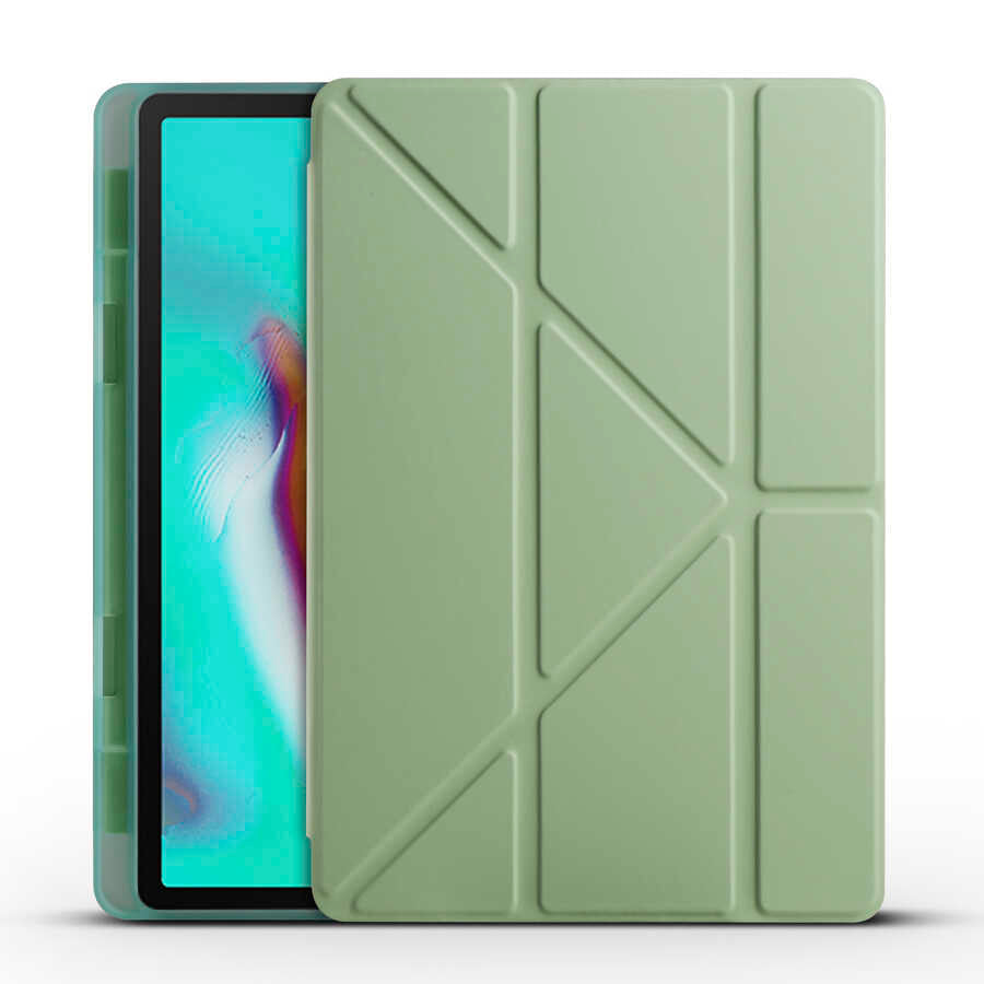 Cepax Foldable Galaxy Tab A7 10.4 T500 2020 Kalem Bölmeli Standlı Tablet Kılıfı - 2