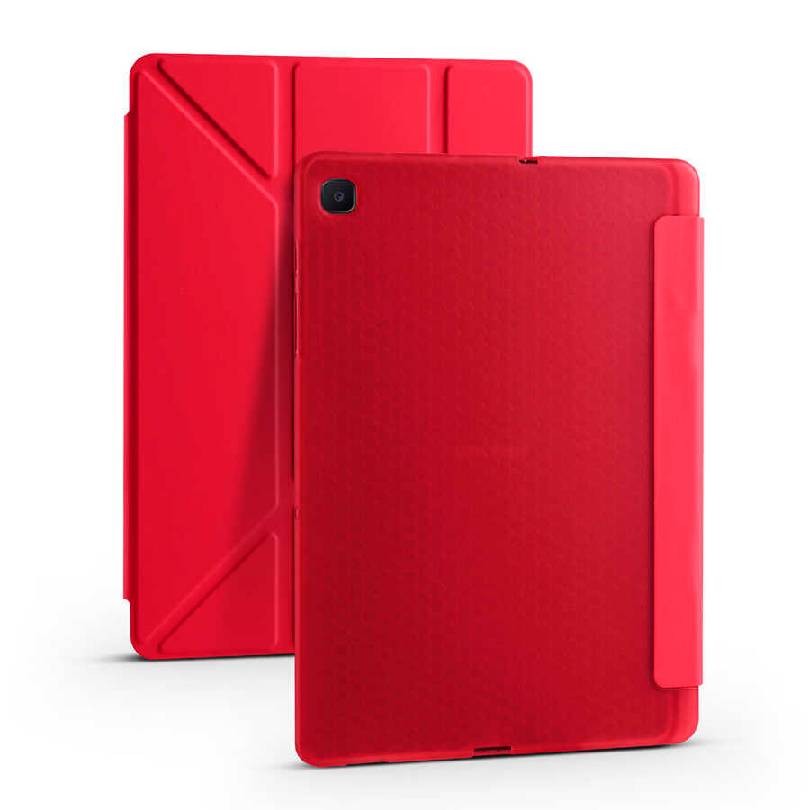 Cepax Foldable Galaxy Tab A7 10.4 T500 2020 Kalem Bölmeli Standlı Tablet Kılıfı - 8