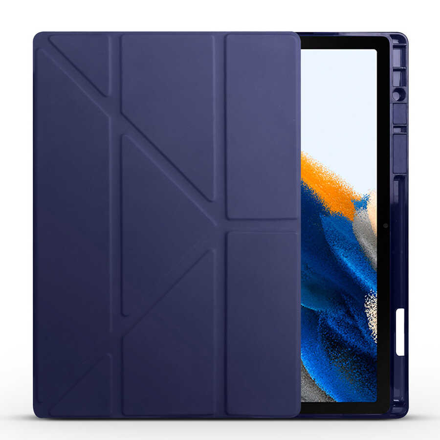 Cepax Foldable Galaxy Tab A8 10.5 SM-X200 (2021) Kalem Bölmeli Standlı Tablet Kılıfı - 2