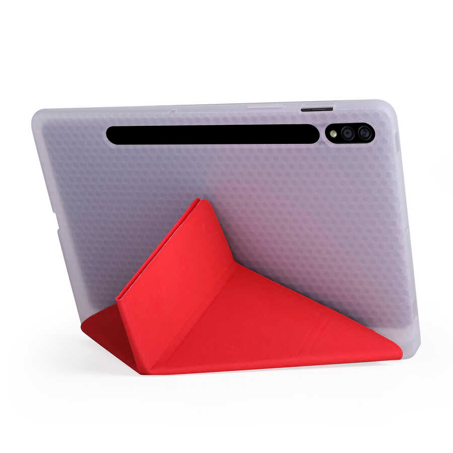 Cepax Foldable Galaxy Tab S7 Plus T970 Kalem Bölmeli Standlı Tablet Kılıfı - 5