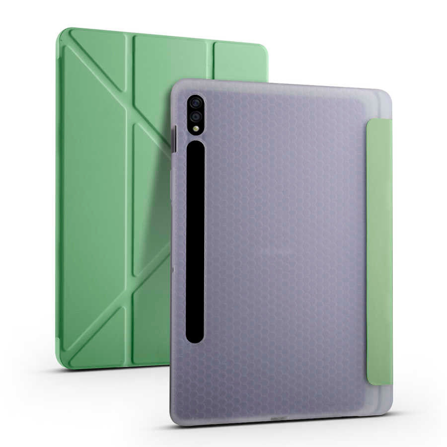 Cepax Foldable Galaxy Tab S7 Plus T970 Kalem Bölmeli Standlı Tablet Kılıfı - 9
