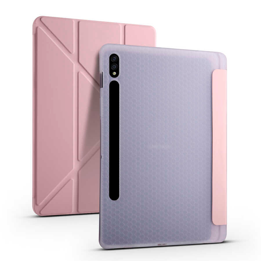 Cepax Foldable Galaxy Tab S7 Plus T970 Kalem Bölmeli Standlı Tablet Kılıfı - 10
