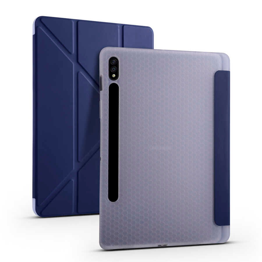 Cepax Foldable Galaxy Tab S7 Plus T970 Kalem Bölmeli Standlı Tablet Kılıfı - 11
