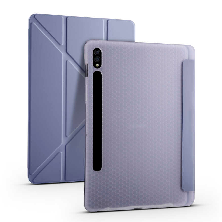 Cepax Foldable Galaxy Tab S7 Plus T970 Kalem Bölmeli Standlı Tablet Kılıfı - 12