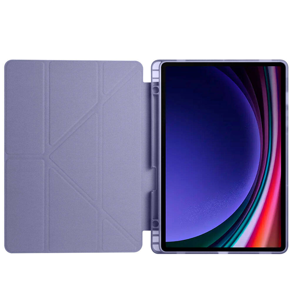 Cepax Foldable Galaxy Tab S9 FE Kalem Bölmeli Standlı Tablet Kılıfı - 13