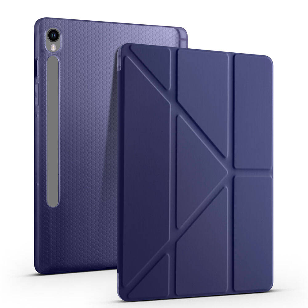 Cepax Foldable Galaxy Tab S9 FE Kalem Bölmeli Standlı Tablet Kılıfı - 5