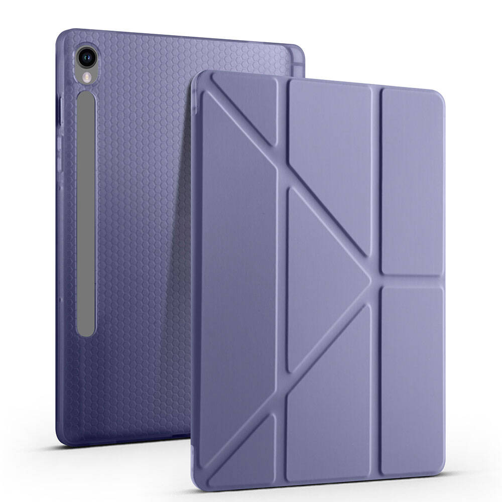 Cepax Foldable Galaxy Tab S9 FE Kalem Bölmeli Standlı Tablet Kılıfı - 7