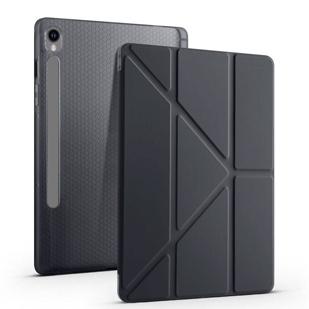 Cepax Foldable Galaxy Tab S9 Kalem Bölmeli Standlı Tablet Kılıfı - 6
