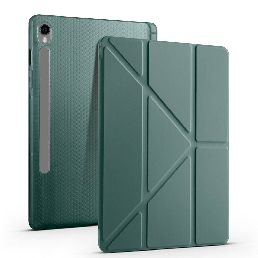 Cepax Foldable Galaxy Tab S9 Kalem Bölmeli Standlı Tablet Kılıfı - 7