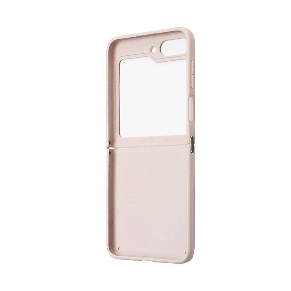 Guess Galaxy Z Flip 5 Kılıf Orjinal Lisanslı PU Deri Taşlı Üçgen Logo 4G Desenli Strass Telefon Kılıfı - 6