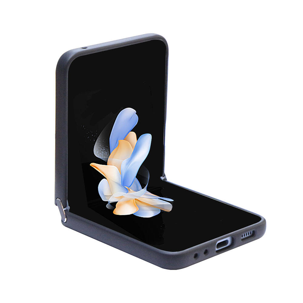 Guess Galaxy Z Flip 5 Kılıf Orjinal Lisanslı PU Deri Taşlı Üçgen Logo 4G Desenli Strass Telefon Kılıfı - 10