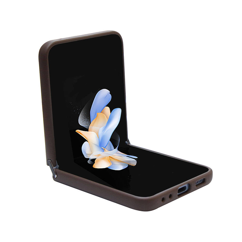 Guess Galaxy Z Flip 5 Kılıf Orjinal Lisanslı PU Deri Taşlı Üçgen Logo 4G Desenli Strass Telefon Kılıfı - 17