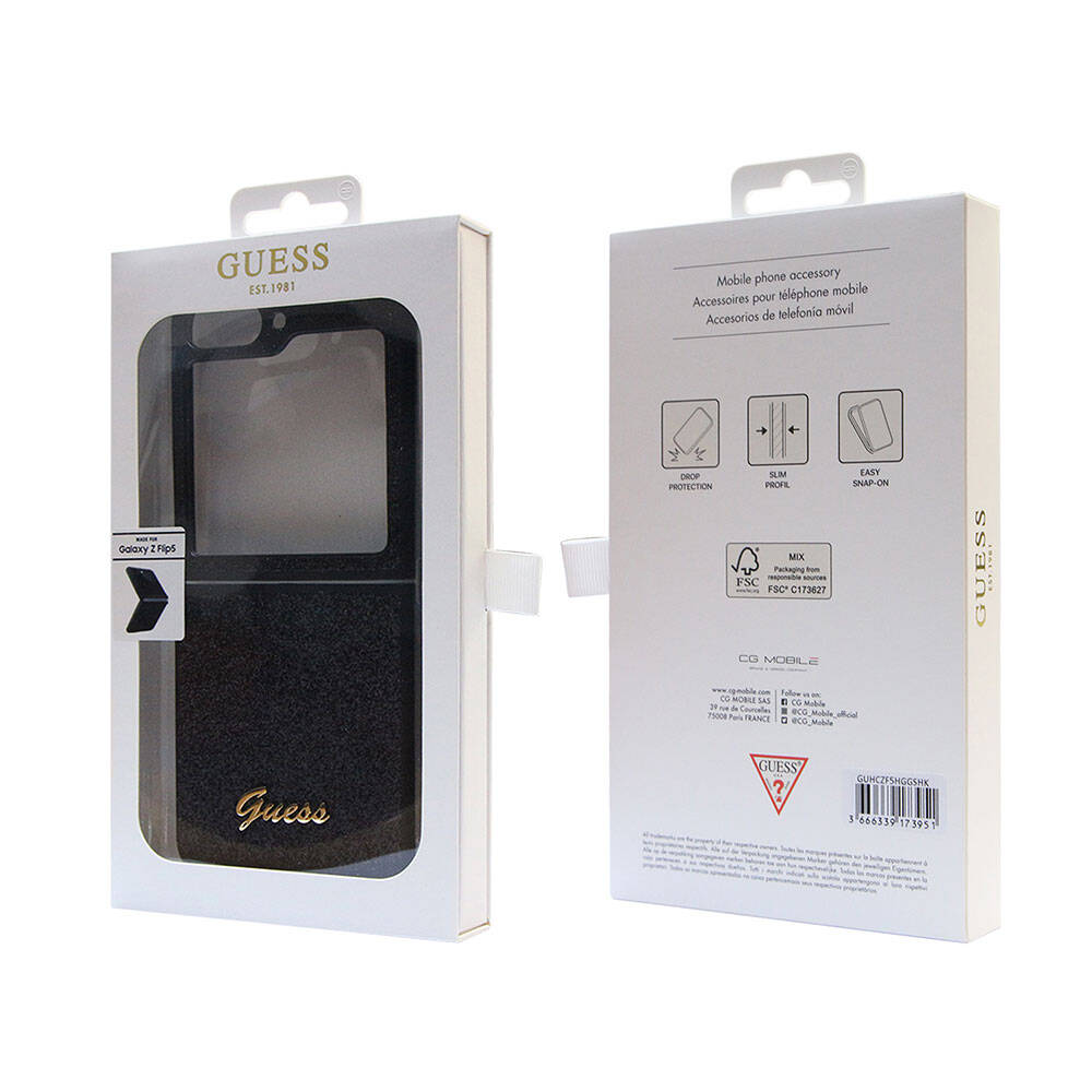Guess Galaxy Z Flip 5 Orjinal Lisanslı Yazı Logolu Glitter Script Telefon Kılıfı - 7