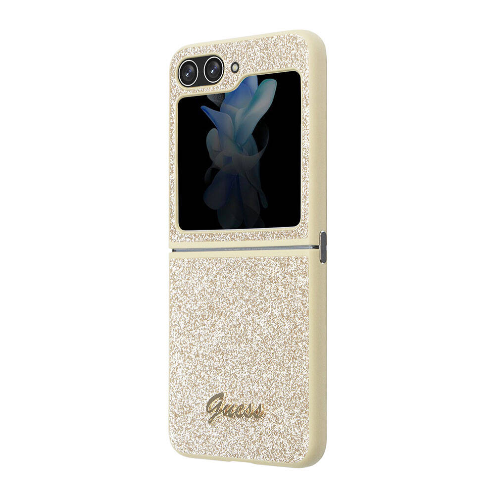 Guess Galaxy Z Flip 5 Orjinal Lisanslı Yazı Logolu Glitter Script Telefon Kılıfı - 12