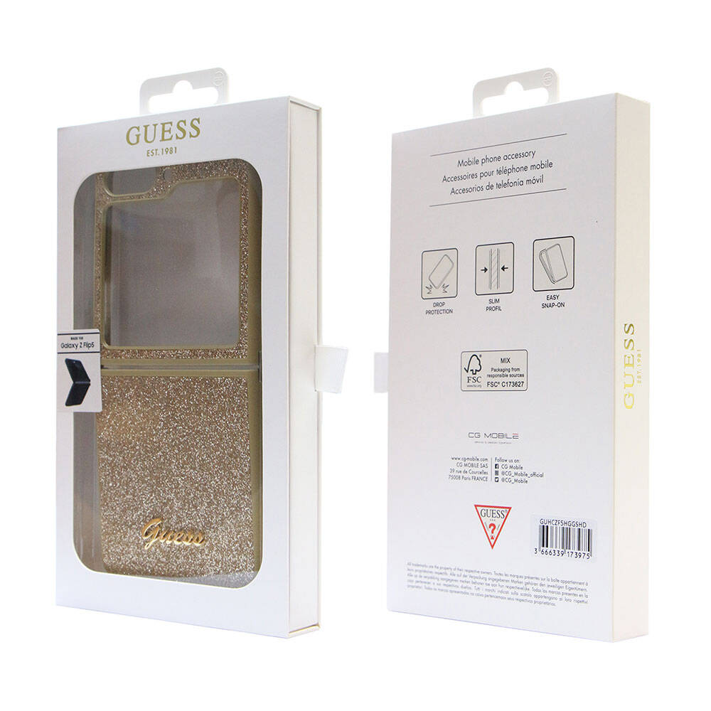 Guess Galaxy Z Flip 5 Orjinal Lisanslı Yazı Logolu Glitter Script Telefon Kılıfı - 14