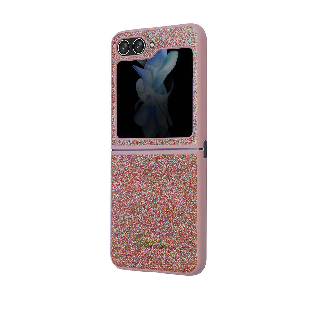 Guess Galaxy Z Flip 5 Orjinal Lisanslı Yazı Logolu Glitter Script Telefon Kılıfı - 19