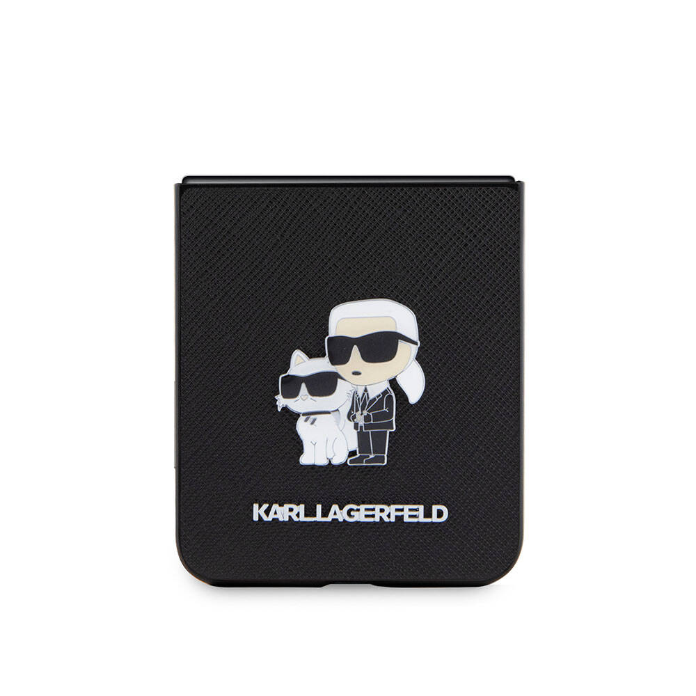 Karl Lagerfeld Galaxy Z Flip 5 Kılıf Orjinal Lisanslı K&C Metal Logolu Saffiano Telefon Kılıfı - 4