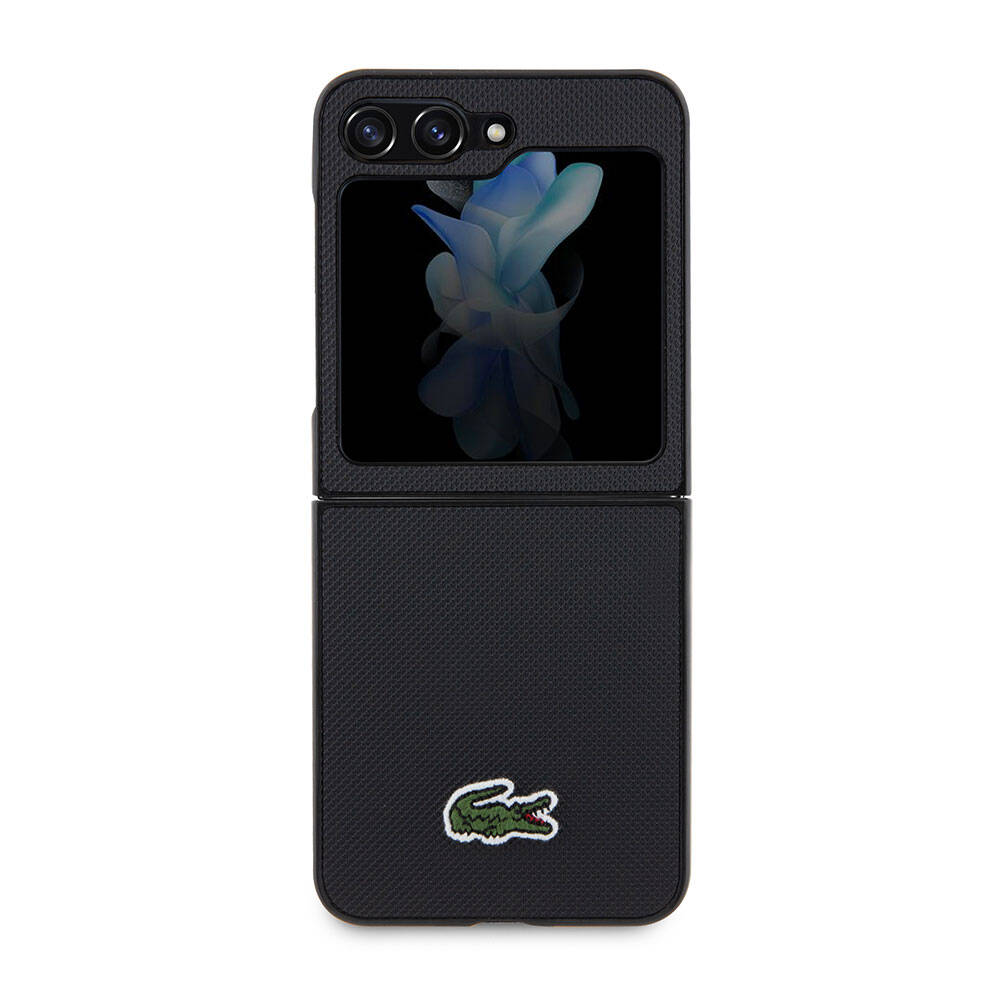 Lacoste Galaxy Z Flip 5 Orjinal Lisanslı PU Pike Desenli Arka Yüzey İkonik Timsah Dokuma Logolu Telefon Kılıfı - 2