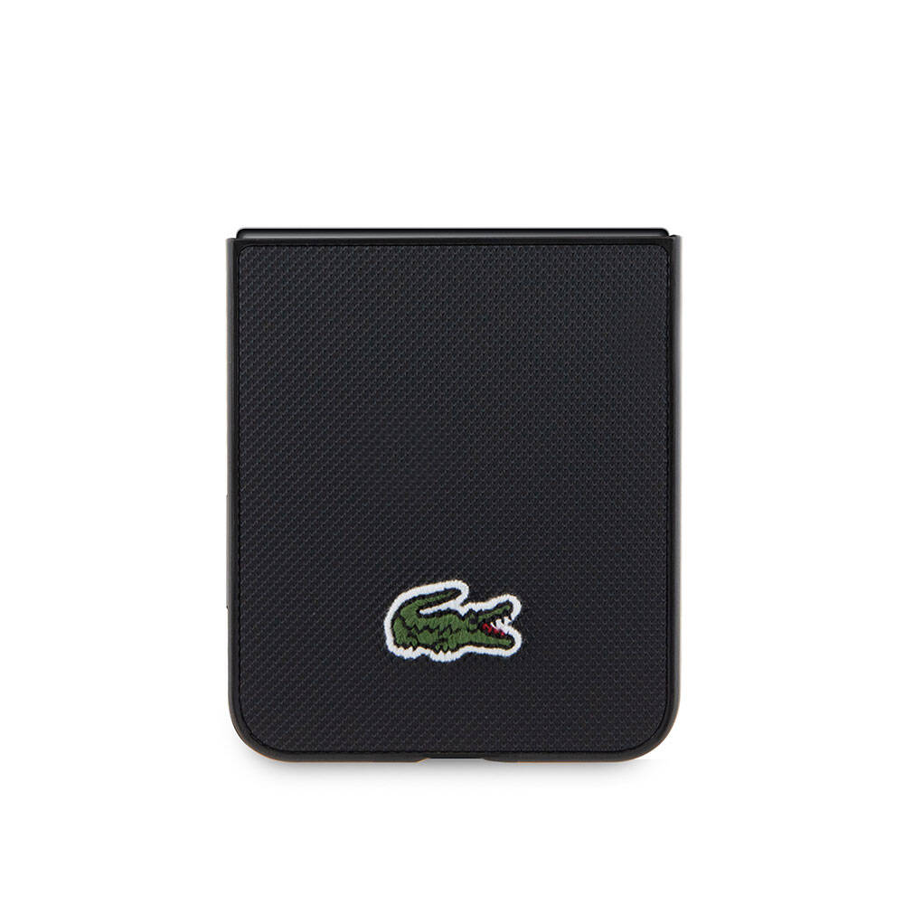 Lacoste Galaxy Z Flip 5 Orjinal Lisanslı PU Pike Desenli Arka Yüzey İkonik Timsah Dokuma Logolu Telefon Kılıfı - 5