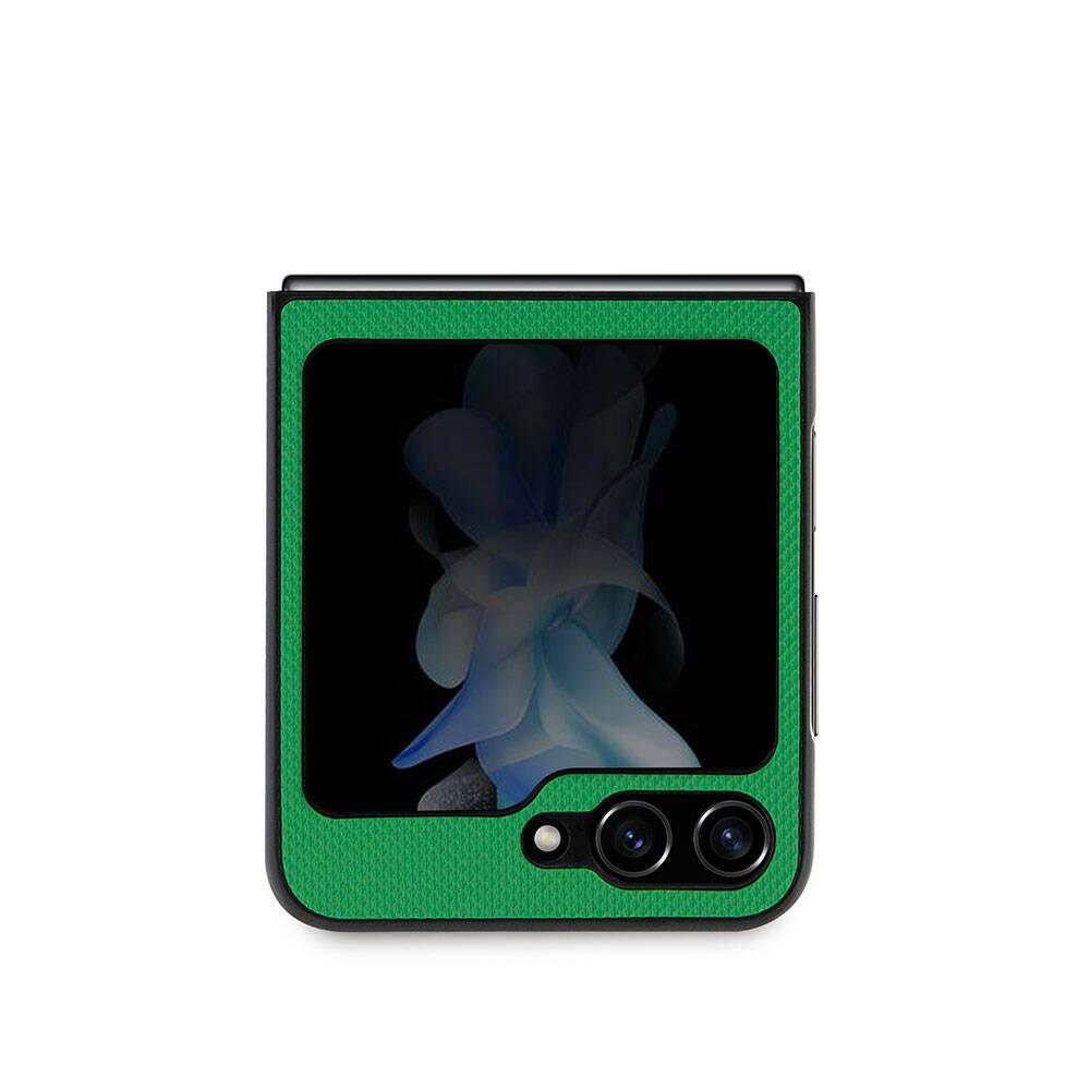Lacoste Galaxy Z Flip 5 Orjinal Lisanslı PU Pike Desenli Arka Yüzey İkonik Timsah Dokuma Logolu Telefon Kılıfı - 16