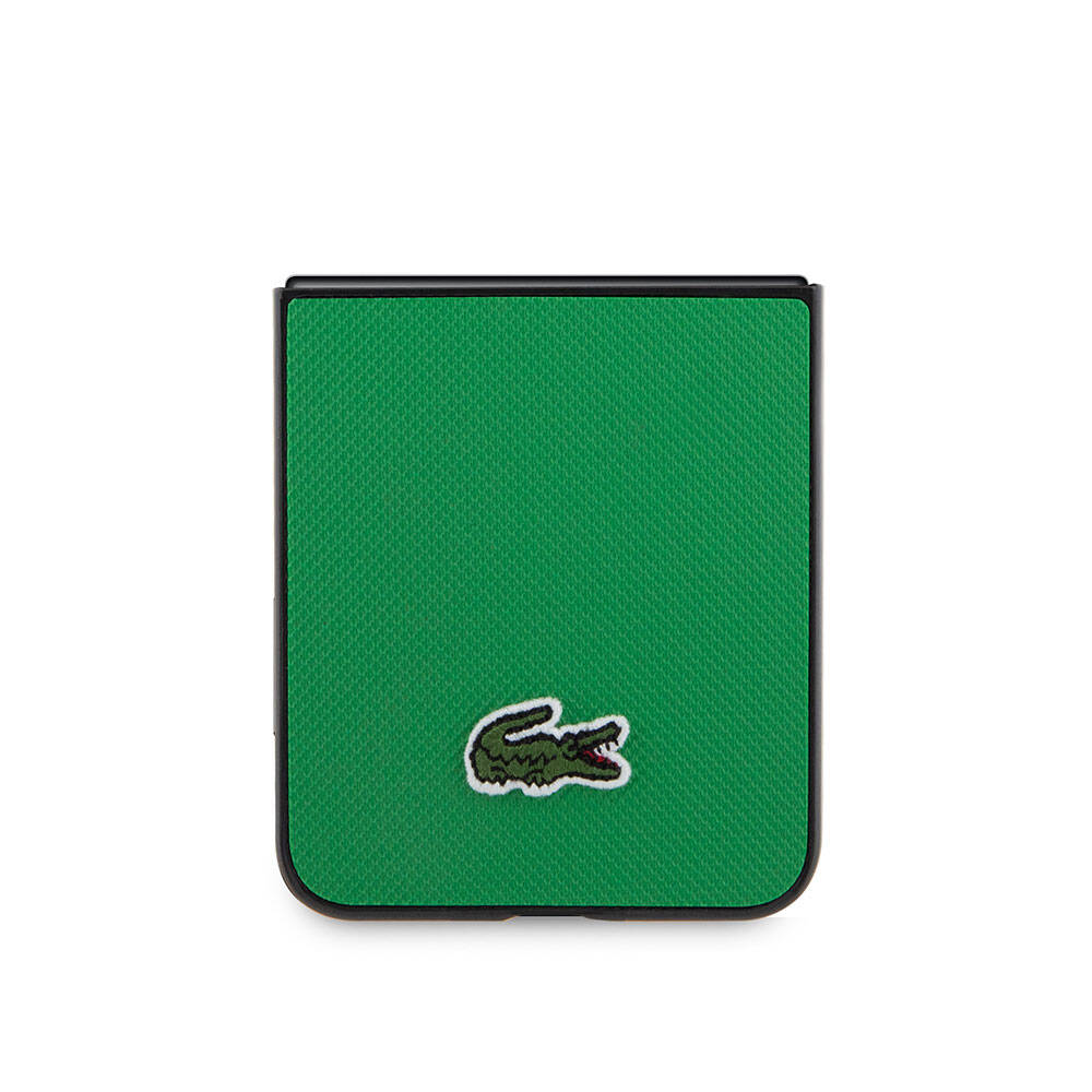 Lacoste Galaxy Z Flip 5 Orjinal Lisanslı PU Pike Desenli Arka Yüzey İkonik Timsah Dokuma Logolu Telefon Kılıfı - 18