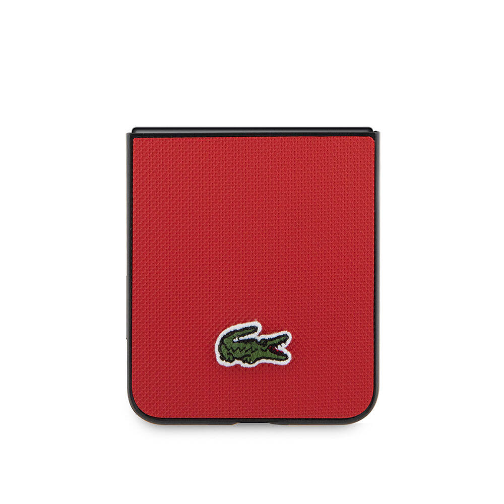Lacoste Galaxy Z Flip 5 Orjinal Lisanslı PU Pike Desenli Arka Yüzey İkonik Timsah Dokuma Logolu Telefon Kılıfı - 25