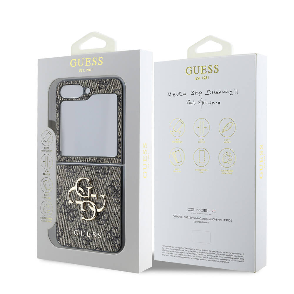 Guess Galaxy Z Flip 6 Orjinal Lisanslı Leather Metal Logo Telefon Kılıfı - 7