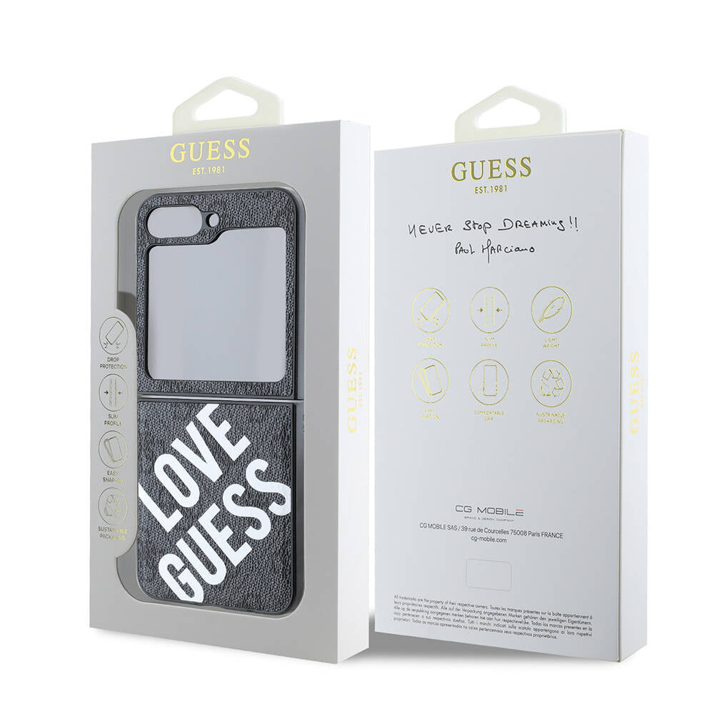 Guess Galaxy Z Flip 6 Orjinal Lisanslı Magsafe Şarj Özellikli Love Guess Printing Telefon Kılıfı - 8
