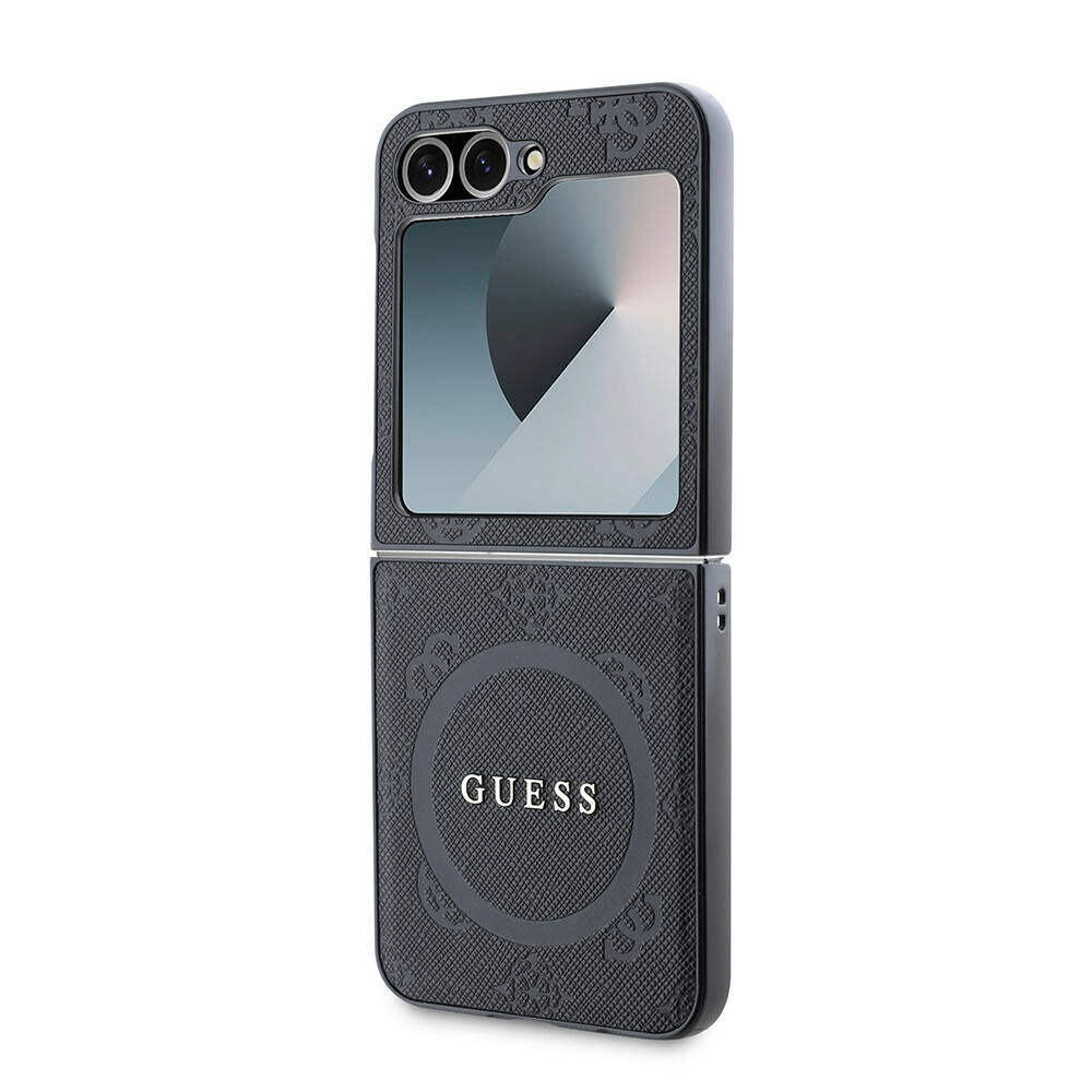 Guess Galaxy Z Flip 6 Orjinal Lisanslı Magsafe Şarj Özellikli Saffiano Metal Logo Telefon Kılıfı - 6