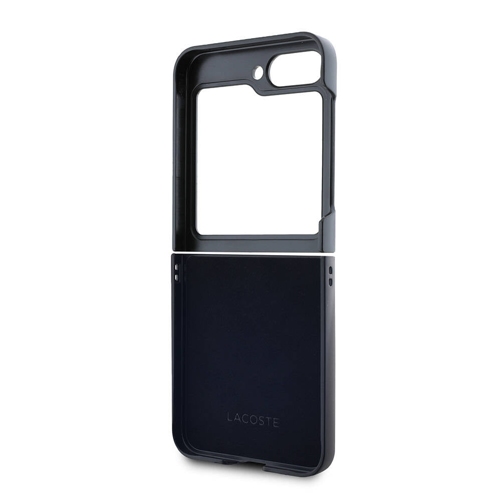 Lacoste Galaxy Z Flip 6 Orjinal Lisanslı Magsafe Şarj Özellikli Pike Desenli Arka Yüzey İkonik Timsah Dokuma Logolu Telefon Kılıfı - 7