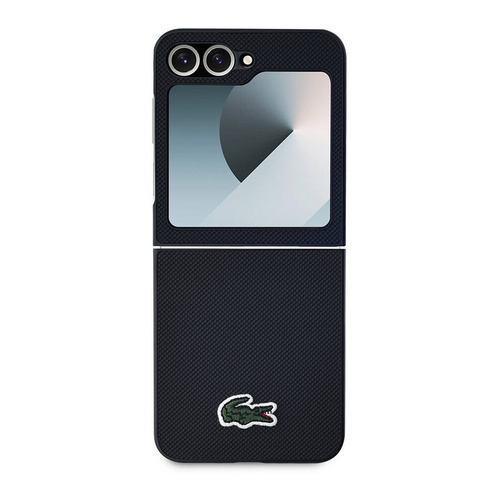 Lacoste Galaxy Z Flip 6 Orjinal Lisanslı Magsafe Şarj Özellikli Pike Desenli Arka Yüzey İkonik Timsah Dokuma Logolu Telefon Kılıfı - 9