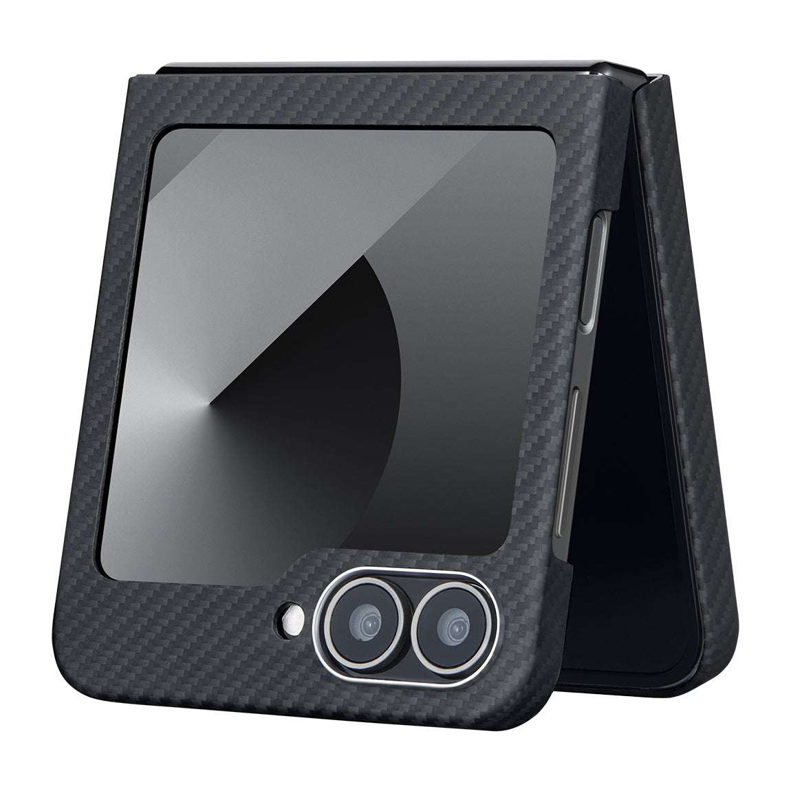 Pitaka Ultra-Slim Classic Serisi Galaxy Z Flip 6 M-safe Şarj Özellikli 600D Aramid Fiber Black-Grey Twill Kılıf