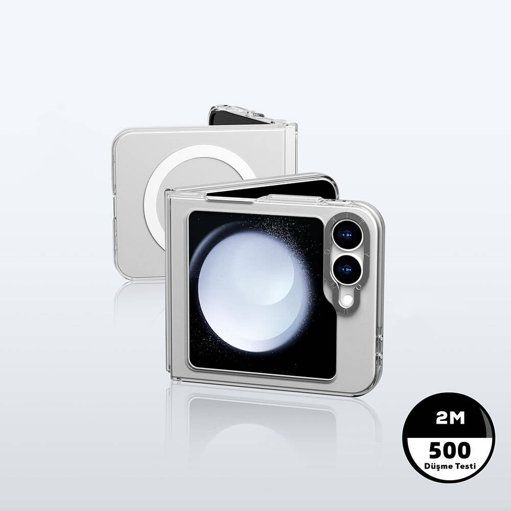 Youngkit Crystal Shield Serisi Galaxy Z Flip 6 Kılıf Magsafe Şarj Özellikli Şeffaf Telefon Kılıfı - 5