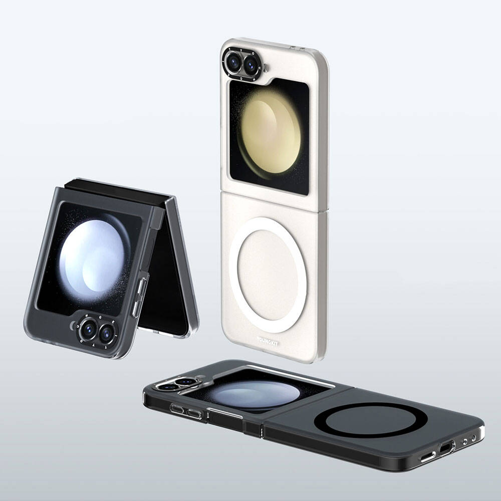 Galaxy Z Flip 6 Kılıf Magsafe Şarj Özellikli Youngkit Hidden Sand Serisi Kapak - 6