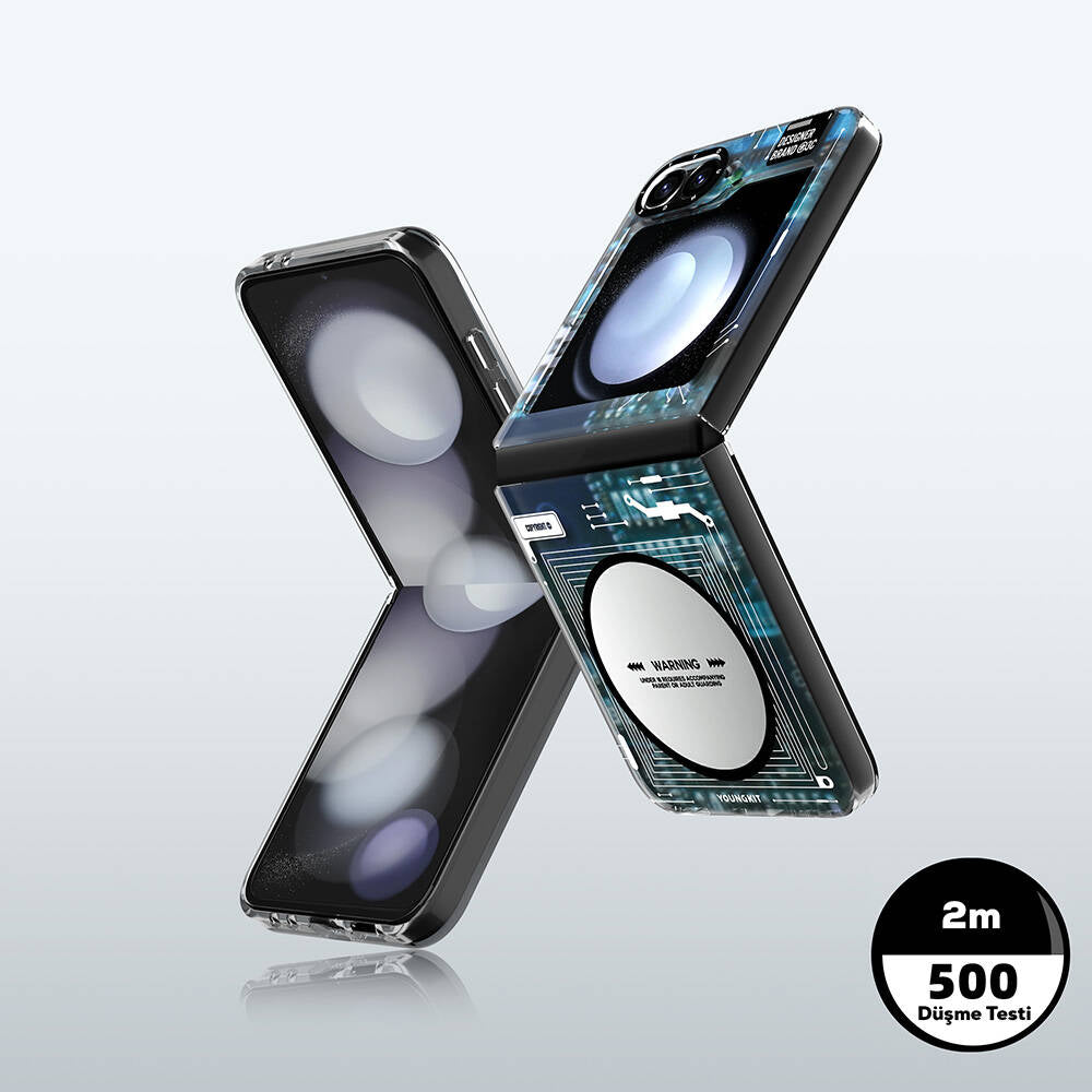 Youngkit Tegnology Serisi Galaxy Z Flip 6 Kılıf Magsafe Şarj Özellikli Telefon Kılıfı - 7