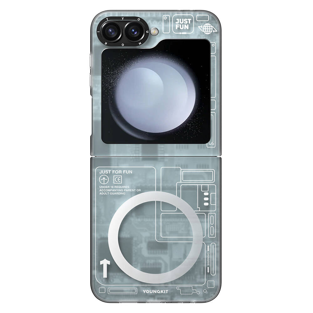 Youngkit Tegnology Serisi Galaxy Z Flip 6 Kılıf Magsafe Şarj Özellikli Telefon Kılıfı - 2