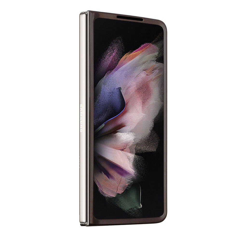 Guess Galaxy Z Fold 5 Orjinal Lisanslı PU Deri Taşlı Üçgen Logo 4G Desenli Strass Telefon Kılıfı - 3