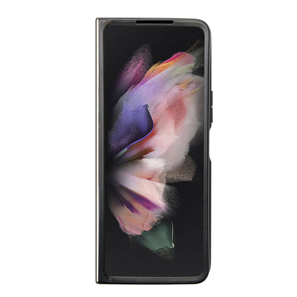 Guess Galaxy Z Fold 5 Orjinal Lisanslı PU Deri Taşlı Üçgen Logo 4G Desenli Strass Telefon Kılıfı - 10