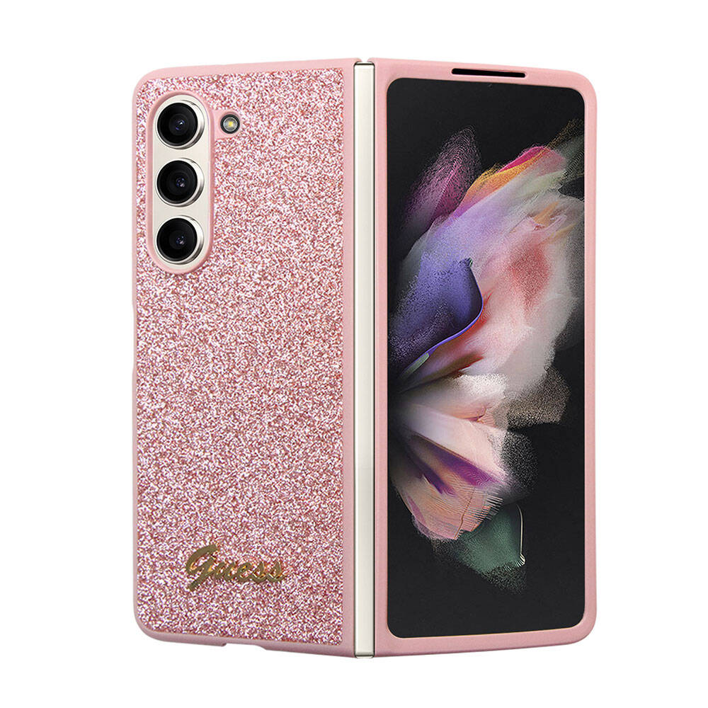 Guess Galaxy Z Fold 5 Orjinal Lisanslı Yazı Logolu Glitter Script Telefon Kılıfı - 7