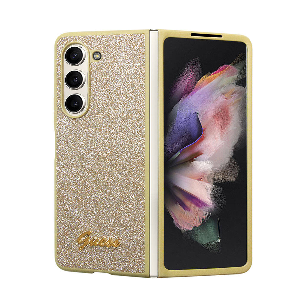 Guess Galaxy Z Fold 5 Orjinal Lisanslı Yazı Logolu Glitter Script Telefon Kılıfı - 13