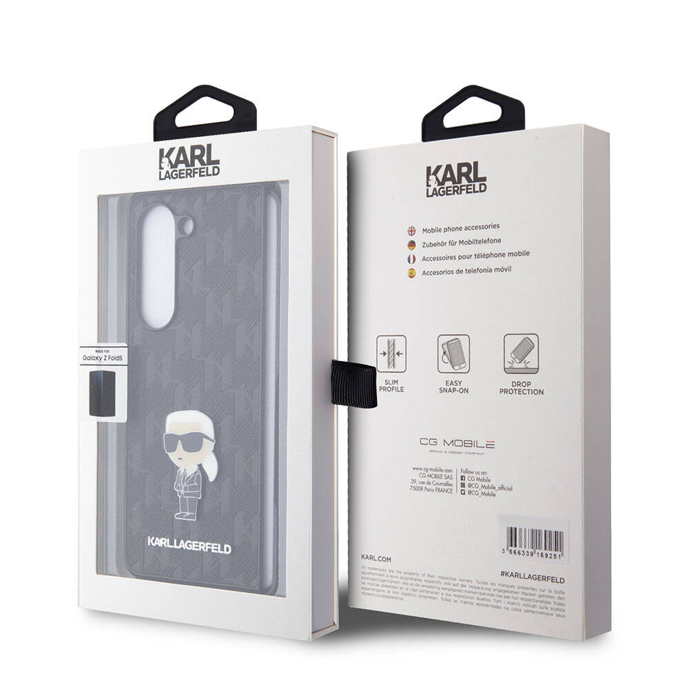 Karl Lagerfeld Galaxy Z Fold 5 Kılıf Orjinal Lisanslı KL Desenli Karl İkonik Saffiano Telefon Kılıfı - 2
