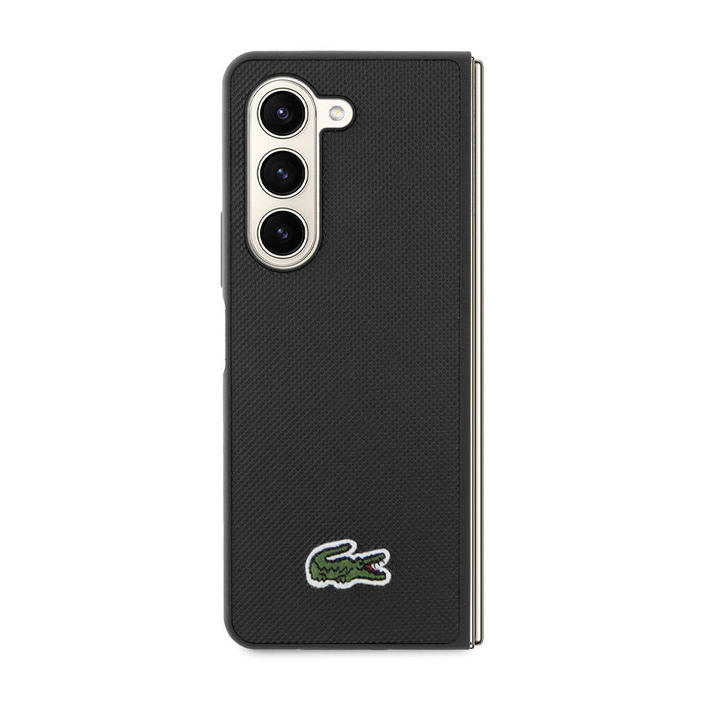 Lacoste Galaxy Z Fold 5 Orjinal Lisanslı PU Pike Desenli Arka Yüzey İkonik Timsah Dokuma Logolu Telefon Kılıfı - 2