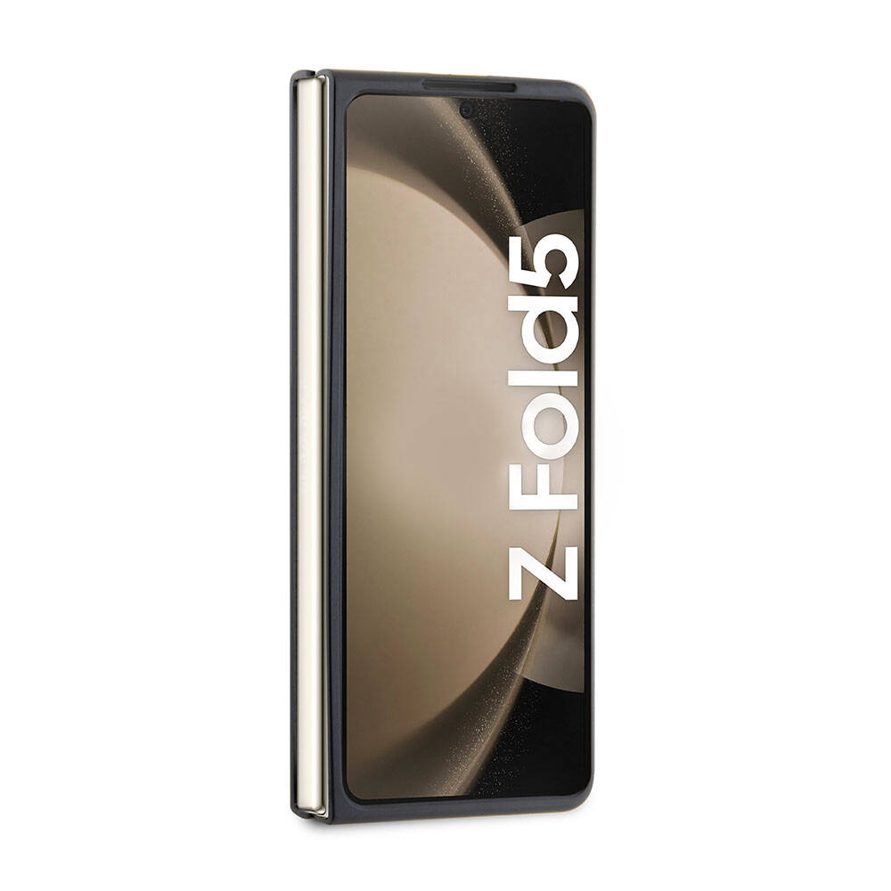 Lacoste Galaxy Z Fold 5 Orjinal Lisanslı PU Pike Desenli Arka Yüzey İkonik Timsah Dokuma Logolu Telefon Kılıfı - 3